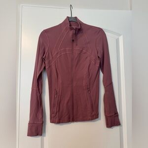 lululemon athletica women’s define jacket in a mauve pink color